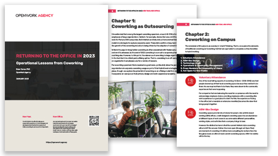 Explore the potential benefits of coworking on campus as a strategy for companies to maximize real estate footprint efficiency and optimize employee experience. Learn from our research at OpenWork on how to navigate the challenges of returning to the office in 2023.